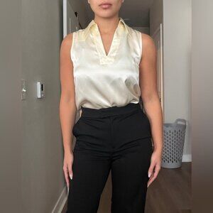 Elegant Cream Sleeveless Top new with tag